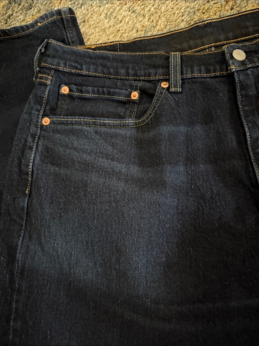 505 Levi's Men’s Dark Indigo Straight Leg Jeans SZ 36 W 32 L - Picture 5 of 11